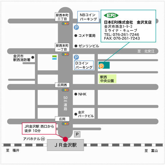 金沢支店の地図