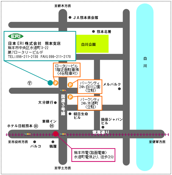 熊本支店の地図