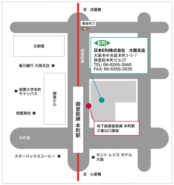 大阪支店の地図