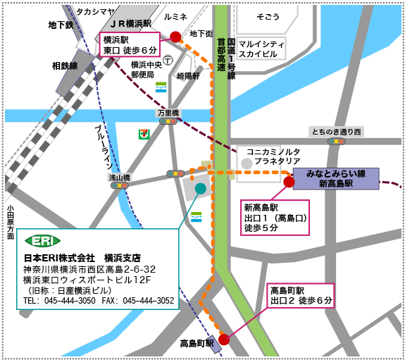 横浜支店の地図