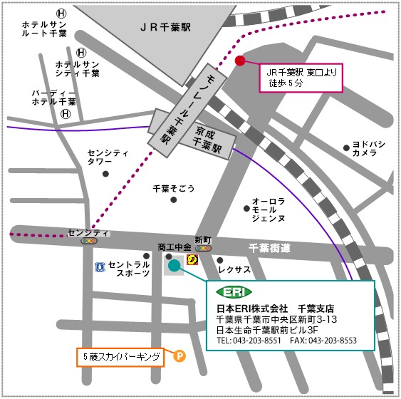 千葉支店の地図