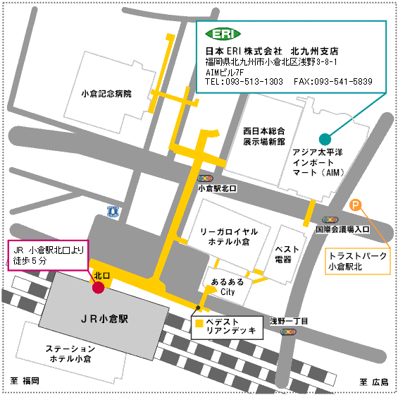 北九州支店の地図