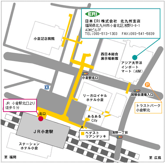 北九州支店の地図
