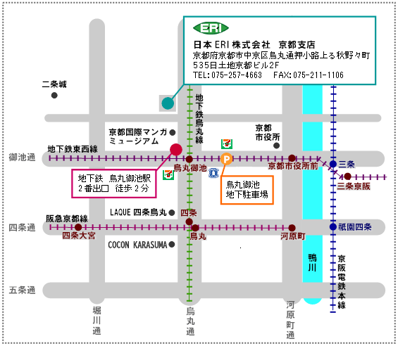 京都支店の地図