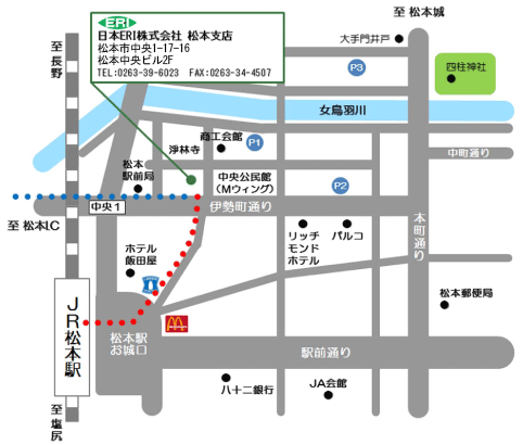松本支店の地図