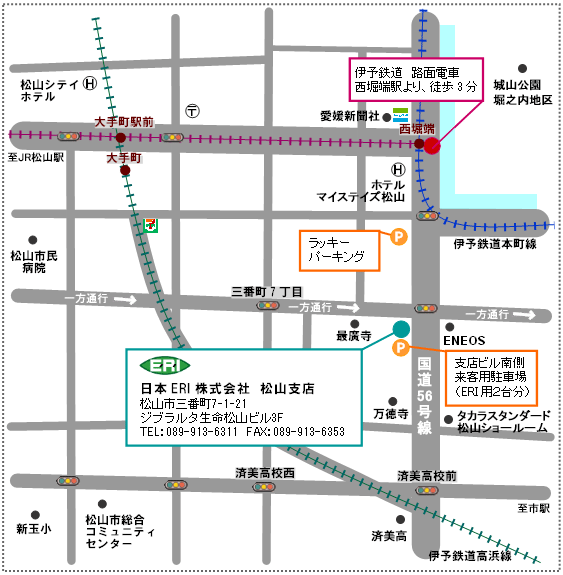 松山支店の地図