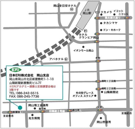 岡山支店の地図