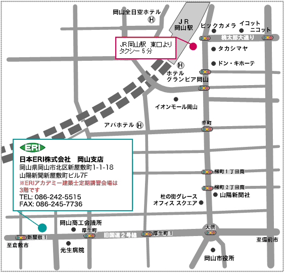 岡山支店の地図