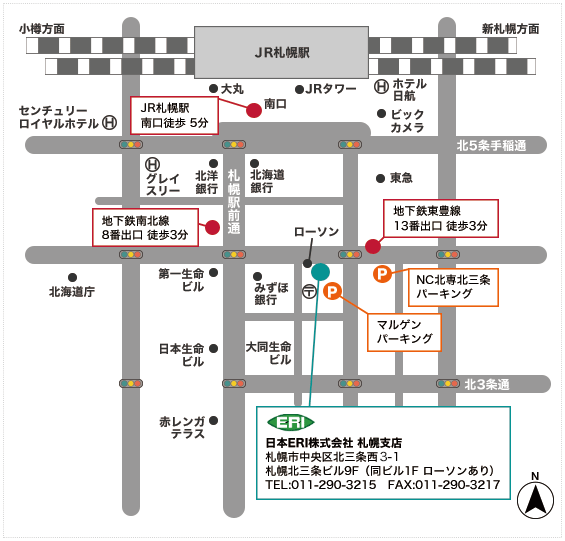 札幌支店の地図