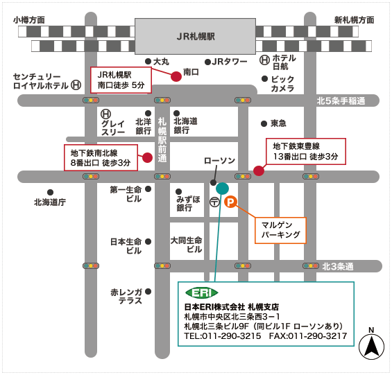 札幌支店の地図