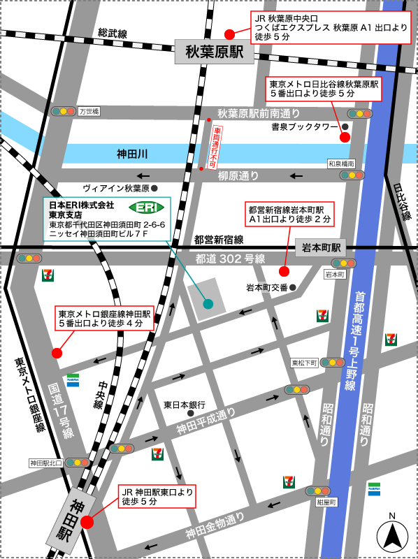 東京支店の地図